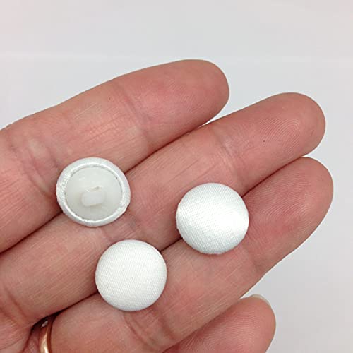 Pepperlonely 10Pc Ivory Lace Bridal Blouse Satin Round Buttons With Shank, 12.5Mm #TOP2