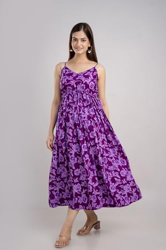 Image of Women Regular fit Rayon Dress|Western Dress|Sleeveless (in, Alpha, XL, Purple)
