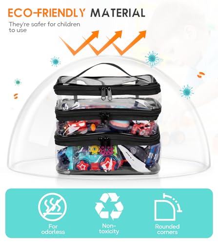 Misslo SPJ-207BK 3-Layer Lego Storage Organizer With 3 Manual Pockets Clear Lego Storage Bag thumb #3