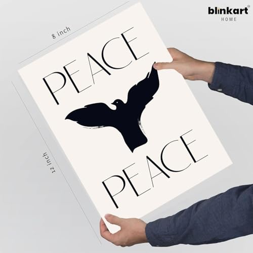 Image of BLINKART Peace Dove Aesthetic Modern Art Walls With Frame | Natural Wood Texture | Living Room Bedroom Office Wall Decoration | Poster Home Decor Frames Wall Bedroom | 12x8 Inches (D66)