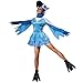 dressforfun 900540 - Costume per Donna Graziosa Paradisea, Pappagallo in Peluche Blu, Cuffia Becco Occhi Fiore (S | No. 302496)