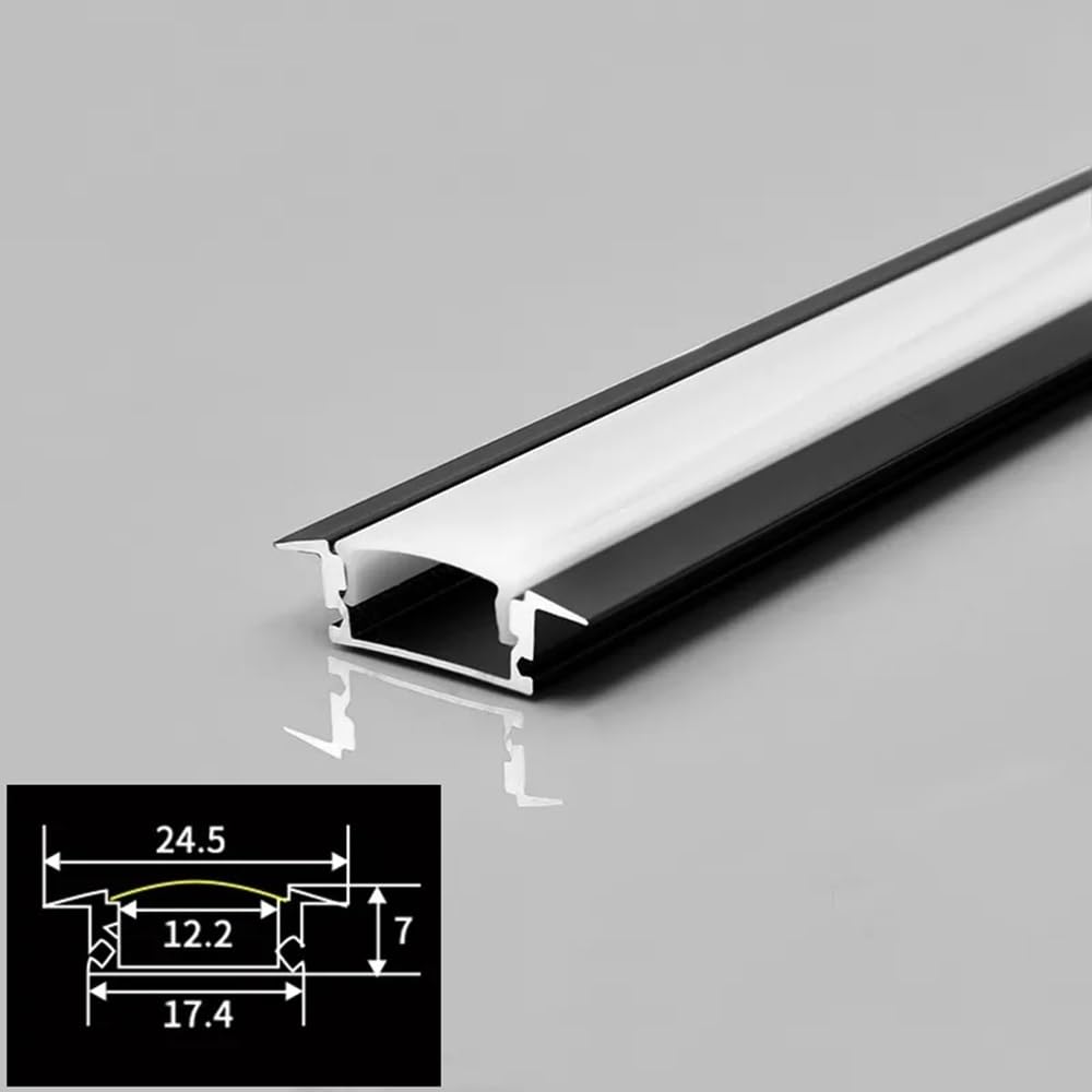 Profilo In Alluminio A LED, 2/3/5/10 Pezzi 0,5 M/pz Profilo In Alluminio A LED Stile V/U/YW Nero For Supporto For Canale 5050 5630 Copertura Lattea Armadio Armadio Barra Lineare Strisce Luminose(YW-ty