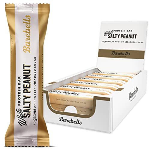 Barebells - Barritas Proteína - 20g Protein x Bar - Baja en azúcar y Calorías - Sin Aceite de Palma - White Salty Peanut (12 Barritas x 55g)
