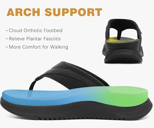 ONCAI Women's Orthotic Cushion Flip Flops Recovery Walking Sandals for Women with Arch Support Summer Comfortable Slip On Flip Flops for Womans Size 6-122