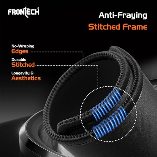 Image of FRONTECH Premium Gaming Mouse Pad | Extended Desk Mousepad with Anti-Slip Rubber Base, Stitched Edges | Water & Heat Resistant | Smooth & Precise Control (MSP-0059 Black)