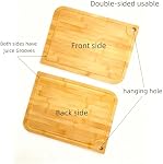 Conseil de coupe de bois de bambou de qualité supérieure pour la cuisine,38x27x2cm Planche de coupe en bois de bambou à double bord avec rainure de jus(LargeSingleBoard)