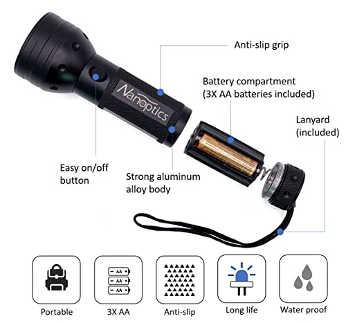 Image of Black Light UV Flashlight 51 LED Pet Urine Stains Odor Detector, Batteries Included