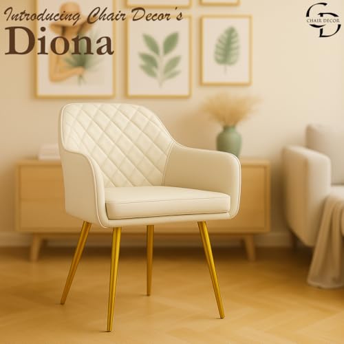 Image of Velvet Accent Chair with Matching Pouffe & Floral Cushion | Modern Upholstered Armchair with Gold Metal Legs | Lounge Chair for Living Room, Bedroom, Office, Guest Room (Beige Diona)