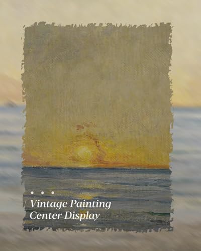 Image of HUARCEY Gold Framed Vintage Wall Art for Living Room, Landscape Painting Prints Shelf Decor for Kitchen, Aesthetic Bedroom Wall Art, Best Gifts for Friends or Family - Ocean Sunrise 24L x 16W