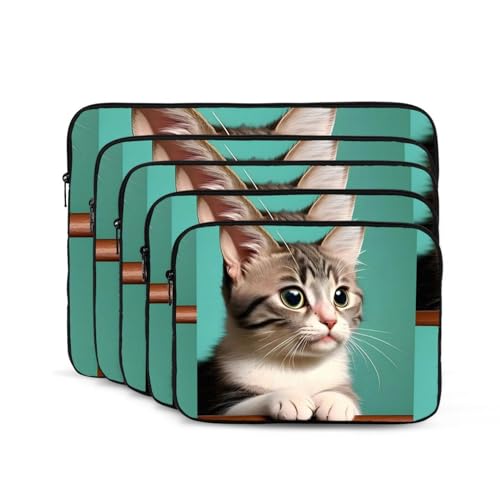 A Curious Cat Laptop Bag Durable Computer Carrying Case for Most Laptops and Ipads Shock Resistant Slim Sleeve 12 Inch2