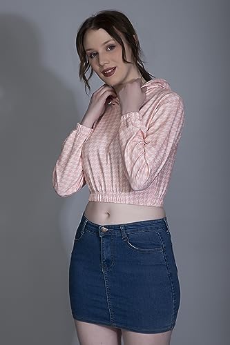 Image of Leriya Fashion Women's Western Crop Top with Hoodie Neck & Long Sleeve || Hoodies with Loose Fit is Comfortable Wear for Sports | Gym | Workout | Yoga | Casual.