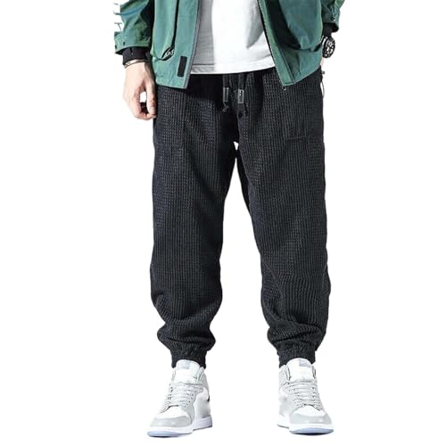 Pantalon de survêtement homme velours côtelé polaire baggy streetwear hiver