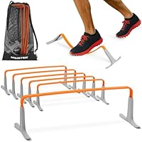 Meister ZoomFlex Agility Hürden mit Tragetasche – Flex-Safe Modulares Geschwindigkeitstraining – 6 Sicherheitsorange – 6er-Pack