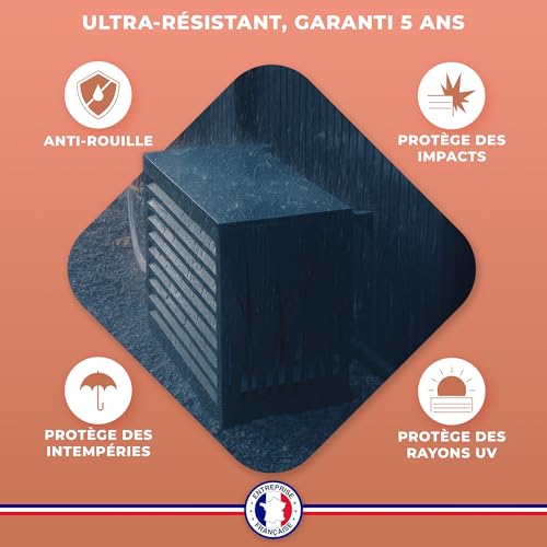 Cache-clim Herbe DECOAIRCO Simple M 7016 Gris anthracite pour masquer le bloc moteur