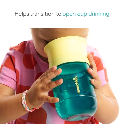 Munchkin Control Flow Open Training Toddler Cups with Removable Valve, 18+ Months, 10 Ounce, 2 Pack, Teal - image 2