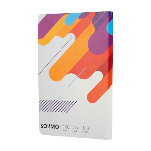 Image of Amazon Brand - Solimo A5 Dot Grid Journal | 100 GSM | Flat Lay Binding | Rounded Corners | Suitable for Sketching or Doodling, To-do lists & more (160 Pages)