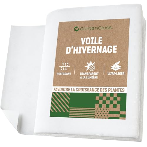 GardenGloss Voile d’Hivernage pour Plantes - Voile Antigel, Protection Hivernale, Housse de Protection (1,5 mètres x 10 mètres)