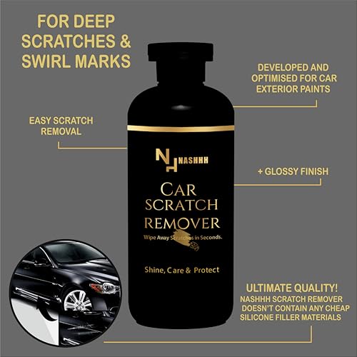 Image of NASHHH Car Scratch Remover Removes Heavy and Deep Scratches Swirl & Scuffs | All-in-One Paint Restorer | Auto Scratch Repair Wax for Cars, Motorcycles, SUVs and All Type of Vehicles Scratches 300ML