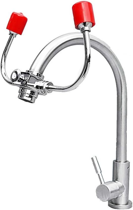 Dual Purpose Eyewash with Faucet, Emerncy Stats Faucet Mounted for Sink Attacent, Eye F Unit Wash Solut First Aid