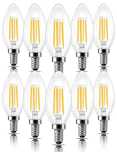 Image of ROMANJOY C35 6W Candle Light Bulbs Small Screw, Dimmable Warm 2700K, 10Pack