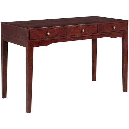 eHemco Solid Wood Library/Home Office Writing Desk with 3 Drawers,