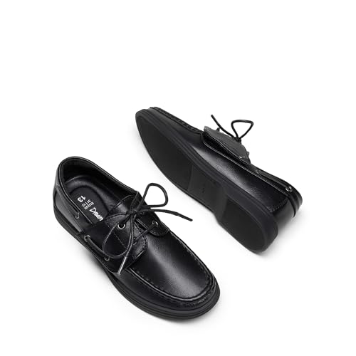 Image of DREAM PAIRS Boy's Loafers Boat Dress Shoes | Classic Moccasin Toe Comfortable Kids Toddler Formal School Slip on Casual Wear