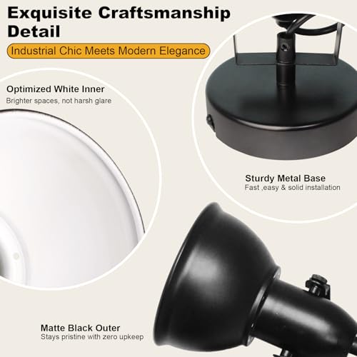 Image of HiBay 1-Light Track Lighting Black, Directional Ceiling Wall Spotlight | Industrial LED Track Spot Light Fixture Indoor for Kitchen Bedroom Bedside, E26 Base, Bulbs Not Included