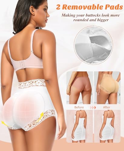 Image of DERCA Butt Lifting Panties Padded Underwear for Women Booty Pads Butt Enhancer Lace Shapewear Panty