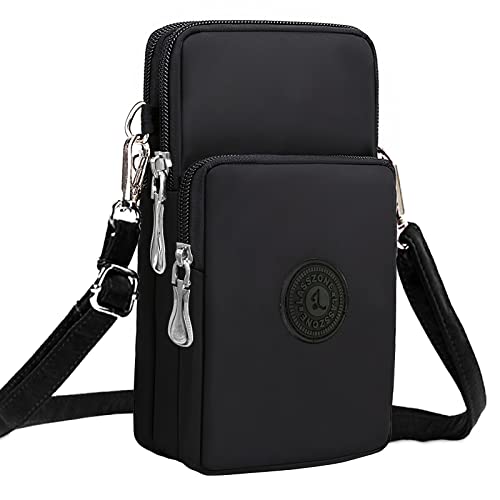 Image of LassZone Cellphone Purse Women Cellphone Crossbody Purse Phone Crossbody Bag Waterproof Nylon Wallet Wristlet Shoulder Bag