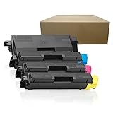 4 Inktoneram® Replacement toner cartridges for Kyocera-Mita TK-592 TK592 Toner Cartridges TK-592K TK-592C TK-592M TK-592Y replacement for Kyocera-Mita TK592 Combo Set FS-C2026MFP FS-C2126MFP FS-C5250DN M6026cidn M6526cdn M6526cidn P6026cdn