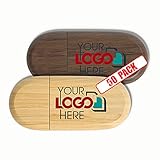 Possibox Custom Wood USB Flash Drive 32GB Printed or Engraved with Your Logo - as Promotional Gift Bulk USB 2.0-50 Pack