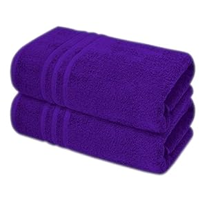 A & B TRADERS 2x Extra Large Jumbo Bath Sheets – Beach Towels 100% Cotton | Huge Size 85 x 200 cm | Pack of 2 (Purple)