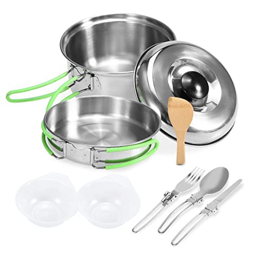 Batterie de cuisine pliable camping inox gain de place - 5