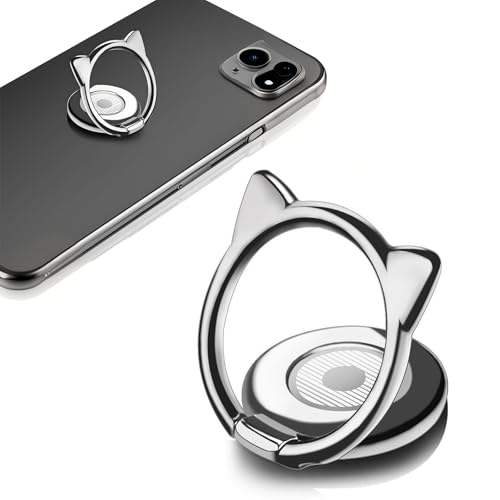 Vilbocr Cell Phone Ring Stand Holder,Cute Little Devil Metal Finger Stand Kickstand 360°Rotation Phone Ring Ring Hand Grip.Cellphone Support Ring Holder Finger Grips for All Smartphones (black)