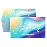 RXBC2011 Iridescent Drink Coupon Cards - 2 x 3.5 inches, Cheers Design