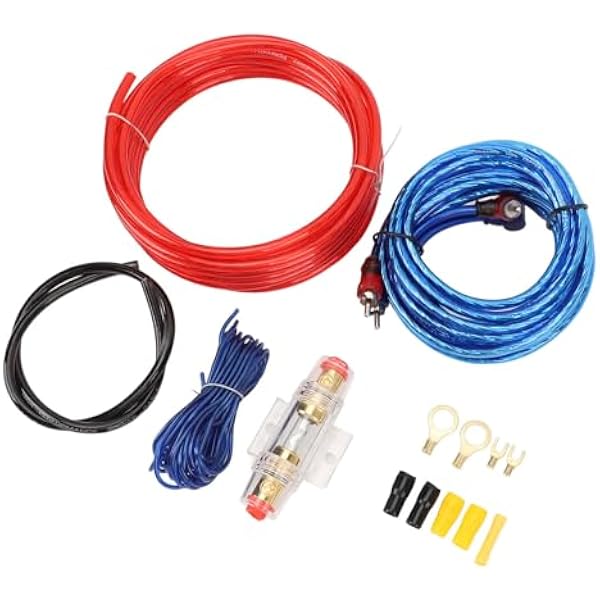 KIMISS 10 Mm Amplifier Installation Kit - Проводка автомобильного усилителя для лучшего качества звука - 14,76 M кабель питания с предохранителем 60 A
