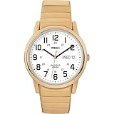 Timex Men's Easy Reader 35mm Watch – Gold-Tone Case White Dial with Extra-Long Gold-Tone Expansion Band
