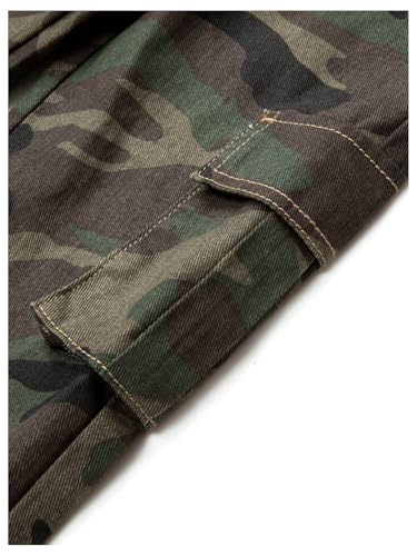 GORGLITTER Girl's Camo Print Baggy Jeans Y2k Wide Leg Zipper Denim Cargo Pants with Pocket4