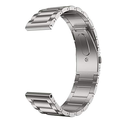 LDFAS Titanium Band Compatible for Galaxy Watch 45mm/46mm Bands, 22mm Titanium Metal Watch Strap Compatible for Samsung Galaxy Watch 3 45mm 46mm, Gear S3 Frontier/Classic Smartwatch, Silver Gray - Thumbnail 3