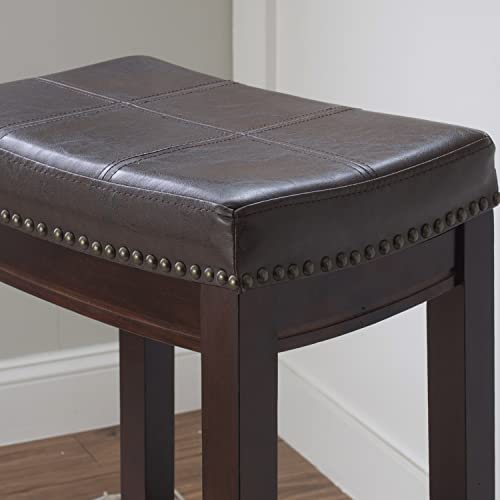 Linon 55816BRNPU-01-KD-U Home Décor Kingston Backless Barstool thumb #4