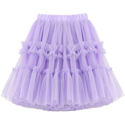 Girls Ruffle Layered Tutu Skirt Girls Cute A-Line Party Tulle Skirt Princess Ballet Dance Dress for 2-14 Years