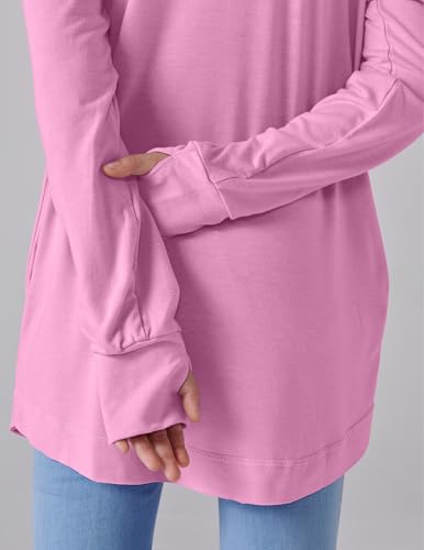 Image of Liberty Pro 2-Pack Girls' Loose Fit Long Sleeve Tunic Tops with Pockets and Thumb Holes, Casual T Shirts for Tween Kids