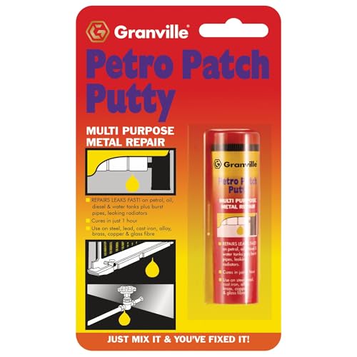 Granville Petro Patch Putty – 50g | Steel Reinforced Epoxy Putty for Petrol – Diesel & Water Tank Repairs | Quick Curing – Rust Resistant – Drills & Paintable | High Temperature Resistant Repair Putty