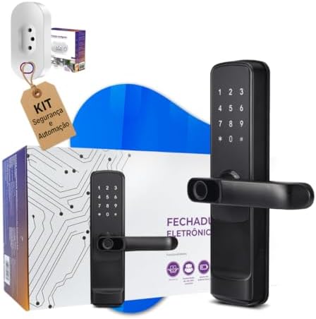 Fechadura Digital Inteligente com Wi-Fi, Biometria e Senha + Toma...