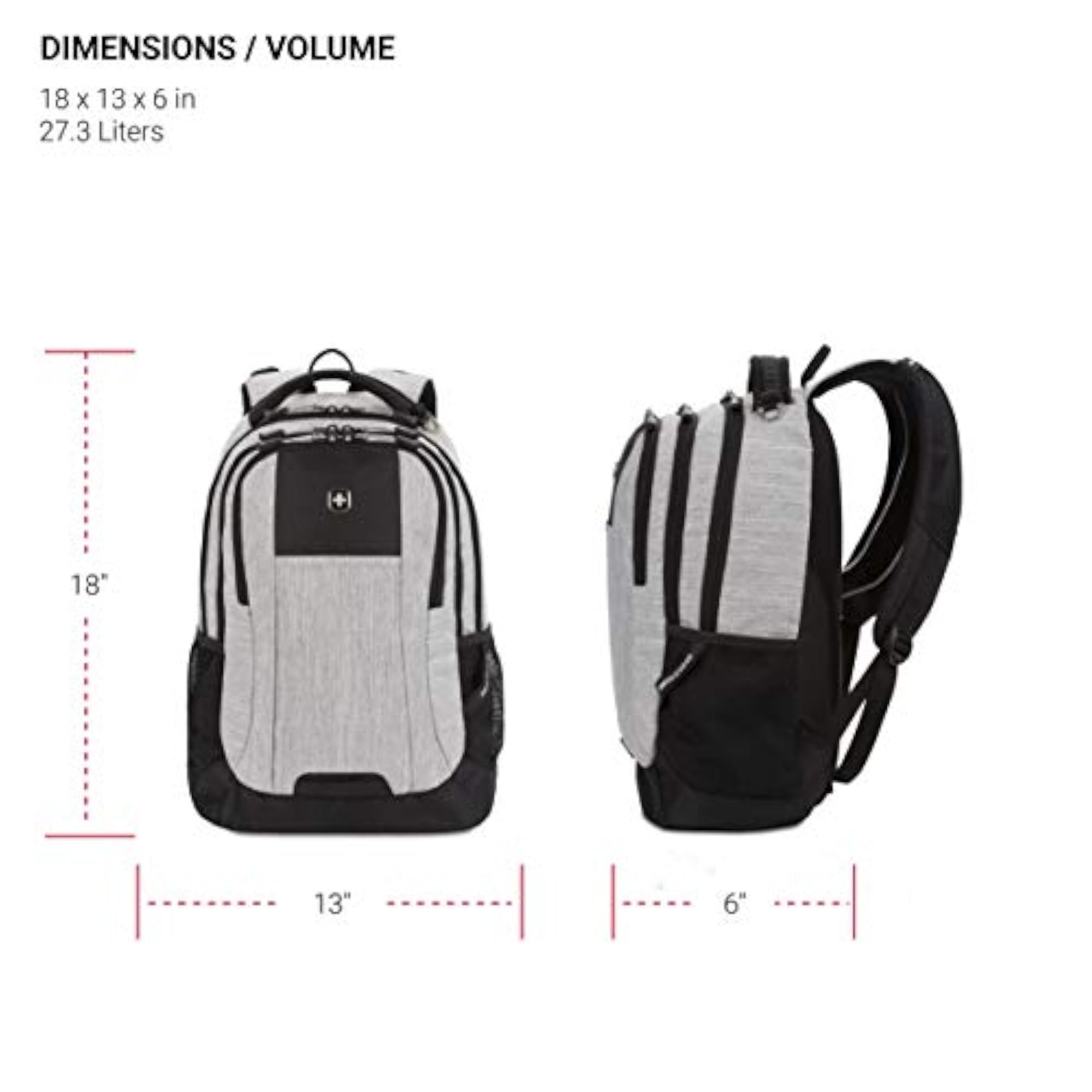 Swiss Gear Polyester Laptop Backpack, Light Grey