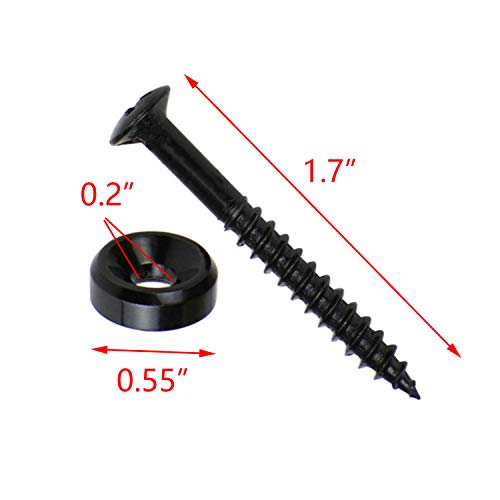 Farboat 5Pcs Neck Plate Mounting Screws With Nuts For Electric Guitar Bass (Black) #TOP1