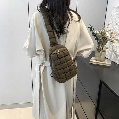 Women's Crossbody Bags for Puffer Bag Quilted Sling Bag, Outdoor Cycling Large Capacity Chest Bags4