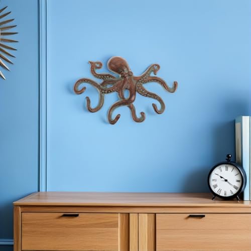 Perchero de pared de pulpo Yardwe en hierro fundido de estilo elegante 8