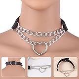 2PCS Vintage Gothic Punk Black Studded Leather Choker Necklace - Adjustable PU Leather for Women and Men