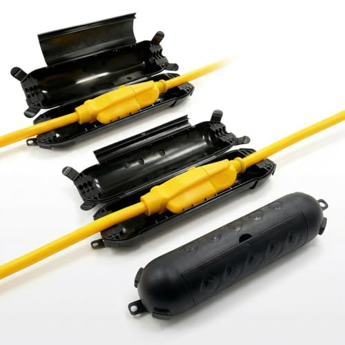 HONDERSON 3 Pack Outdoor Extension Cord Cover, IP44 Waterproof Lightweight Electrical Safety Cover for Outdoor Use, Perfect for Holiday Lights, Garden Tools, and Outdoor Plug Cover Protection